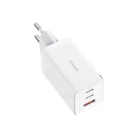 Зарядний пристрій Baseus 2xUSB-C 65W + 1xUSB GaN + cable USB-C to USB-C 100W 1.0m white (CCGP120202) - 2