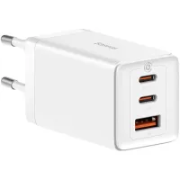 Зарядний пристрій Baseus 2xUSB-C 65W + 1xUSB GaN + cable USB-C to USB-C 100W 1.0m white (CCGP120202) - 1