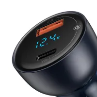 Зарядний пристрій Baseus USB + USB-C QC3.0 65W Particular Digital Display gray (CCKX-C0G) - 4