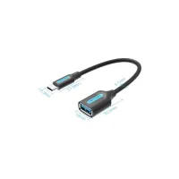 Перехідник OTG USB 3.1 AF to USB-C 0.15m black VENTION (CCVBB) - Зображення 2