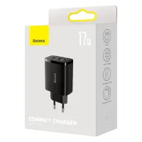 Зарядний пристрій Baseus Compact Charger 3U Black (CCXJ020101) - 5
