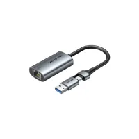Переходник USB-C to RJ45 Ethernet 1000Mbps gray VENTION (CFQHB) - Изображение 1