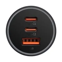 Зарядний пристрій Baseus 1xUSB + 2xUSB-C 65W Golden Contactor Pro dark gray (CGJP010013) - 3