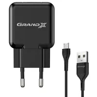 Зарядний пристрій Grand-X CH-03UMB (5V/2,1A + DC cable Micro USB) Black (CH-03UMB) - 1