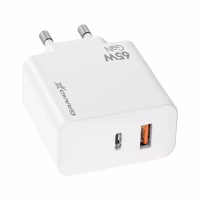 Зарядний пристрій Grand-X GaN 1xUSB-C + 1xUSB 65W PD3.0 QC4.0 AFC SCP FCP white (CH-960W) - Image 3