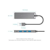 Концентратор Vention USB 3.0 to 4xUSB 3.0 Hub With Power Supply 0.15m black (CHLBB) - Зображення 12