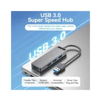 Концентратор Vention USB 3.0 to 4xUSB 3.0 Hub With Power Supply 0.15m black (CHLBB) - Зображення 3