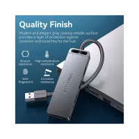 Концентратор Vention USB 3.0 to 4xUSB 3.0 Hub With Power Supply 0.15m black (CHLBB) - Зображення 4