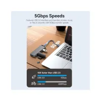 Концентратор Vention USB 3.0 to 4xUSB 3.0 Hub With Power Supply 0.15m black (CHLBB) - Зображення 5