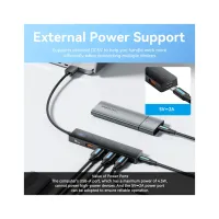 Концентратор Vention USB to 4xUSB 3.2 Gen2 + USB-C 10Gbps 0.15m black (CHOBB) - Изображение 5