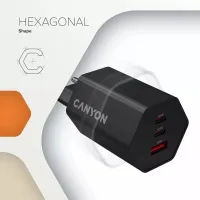 Зарядний пристрій Canyon HEXAGON 65 GaN 65W 2xPD 1xQC EU White (CND-CHAHEX65W) - Зображення 6