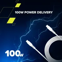 Дата кабель USB-C to USB-C 1.2m CC100SC 100W White Canyon (CNS-CC100SC12W) - 3