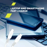 Дата кабель USB-C to USB-C 1.2m CC100SC 100W White Canyon (CNS-CC100SC12W) - 6