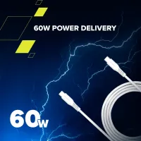 Дата кабель USB-C to USB-C 2.0m CC60SC 60W White Canyon (CNS-CC60SC20W) - 3