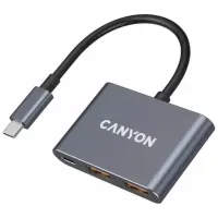 Концентратор Canyon hub DS-3 3in1 USB-C Dark Grey (CNS-TDS3) - Изображение 2