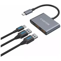Концентратор Canyon hub DS-3 3in1 USB-C Dark Grey (CNS-TDS3) - Изображение 5