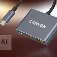 Концентратор Canyon hub DS-3 3in1 USB-C Dark Grey (CNS-TDS3) - Изображение 10