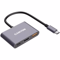 Концентратор Canyon hub DS-4 3in1 USB-C Grey (CNS-TDS4) - Image 4