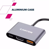 Концентратор Canyon hub DS-4 3in1 USB-C Grey (CNS-TDS4) - Image 10