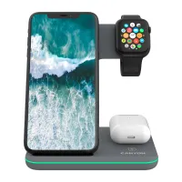 Зарядний пристрій Canyon WS-303, 3in1 Wireless Dark Grey (CNS-WCS303DG) - 5