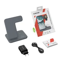 Зарядний пристрій Canyon WS-303, 3in1 Wireless Dark Grey (CNS-WCS303DG) - 8