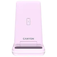 Зарядний пристрій Canyon WS-304 Foldable 3in1 Wireless charger Iced Pink (CNS-WCS304IP) - Зображення 2