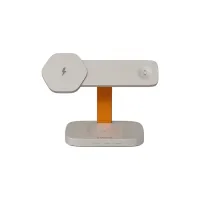 Зарядний пристрій Canyon wireless charger HEXAGON WCS-310 3in1 LightGrey/Orange (CNS-WCS310LGOR) - 1