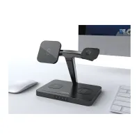 Зарядний пристрій Canyon wireless charger WS-404 15W 4in1 Black (CNS-WCS404) - Изображение 4