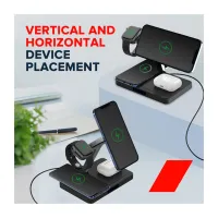 Зарядний пристрій Canyon wireless charger WS-404 15W 4in1 Black (CNS-WCS404) - Изображение 7