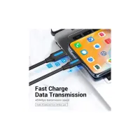 Дата кабель USB 2.0 AM to USB-C 1.5m 3A black Vention (COKBG) - Зображення 2