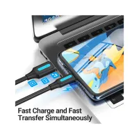 Дата кабель USB 2.0 AM to Micro 5P 1.0m 3A black Vention (COLBF) - Зображення 5