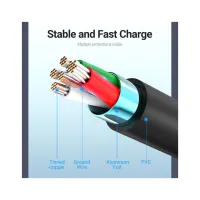 Дата кабель USB 2.0 AM to Micro 5P 1.0m 3A black Vention (COLBF) - Зображення 8