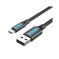 Дата кабель USB 2.0 AM to Micro 5P 1.0m 3A black Vention (COLBF) - Зображення 1