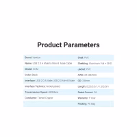 Дата кабель USB 2.0 AM to Mini 5P 2.0m black Vention (COMBH) - Image 10