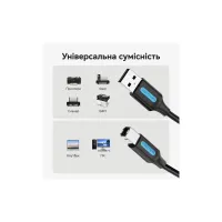 Кабель для принтера USB 2.0 AM/BM 10.0m ferrite black Vention (COQBL) - Изображение 2