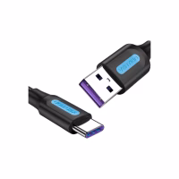 Дата кабель USB 2.0 AM to USB-C 0.5m 5.0A (25W) PVC black Vention (CORBD) - Image 3