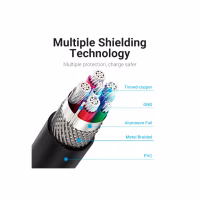 Дата кабель USB 2.0 AM to USB-C 0.5m 5.0A (25W) PVC black Vention (CORBD) - Image 7