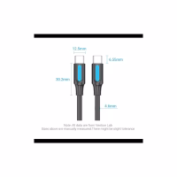 Дата кабель USB-C to USB-C 1.5m 5A black Vention (COTBG) - Image 2