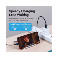 Дата кабель USB-C to Micro 5P 1.0m 2A black Vention (COVBF) - Image 5