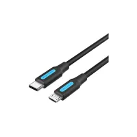 Дата кабель USB-C to Micro 5P 1.5m 10W black VENTION (COVBG) - Изображение 1