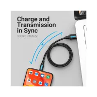 Дата кабель USB 3.0 AM to USB-C 1.5m black Vention (COZBG) - Изображение 4