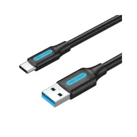 Дата кабель USB 3.0 AM to USB-C 1.5m black Vention (COZBG) - Изображение 1