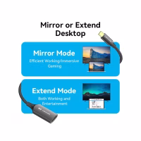 Кабель мультимедійний USB-C to DisplayPort M 0.25m 8K black Vention (CRGBC) - Image 3