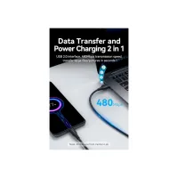 Дата кабель USB 2.0 AM to USB-C 3.0m 3.0A (18W) PVC black VENTION (CTHBI) - Изображение 5