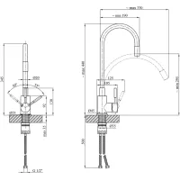 Змішувач Kroner Klassisch-ESG035BLK (CV024353) - 8
