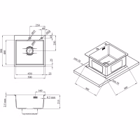 Мойка кухонная Kroner KDBrush5050HM (CV027234) - Image 7