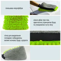 Автомобільна серветка ColorWay Рукавичка з мікрофібри для миття та полірування автомобіля, двостороння (CW-2417) - 5