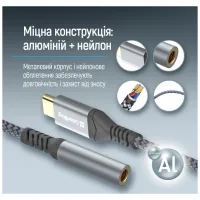 Перехідник USB-C to 3.5mm F 0.14m gray ColorWay (CW-AD-CJ) - 10