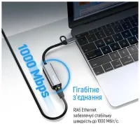 Адаптер USB-C + USB A to RJ45 Ethernet 1000Mbps ColorWay (CW-AD-CRG) - 9