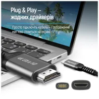 Кабель мультимедійний USB-C to HDMI M 2.0m 4K60Hz black ColorWay (CW-CBCHD077-BK) - 7